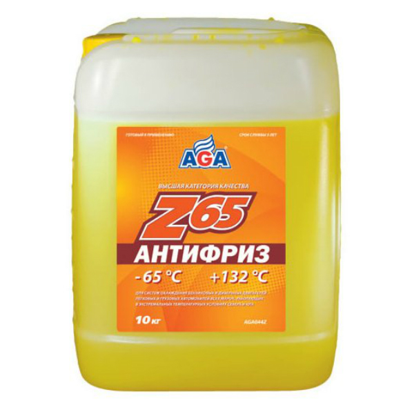 Антифриз АGA 044Z (-65) желтый (10л)